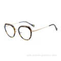 Round Shape Popular Models Acetate Combined Metal Frame Optical Eyeglasses